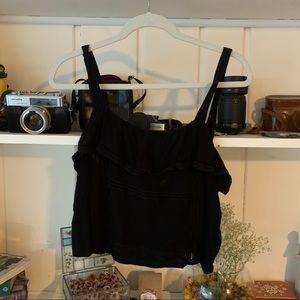 Black top with lace details